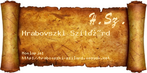 Hrabovszki Szilárd névjegykártya